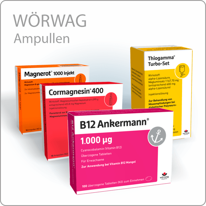 Wörwag Magnerot, Cormagnesin, Thiogamma, B12 Ankermann