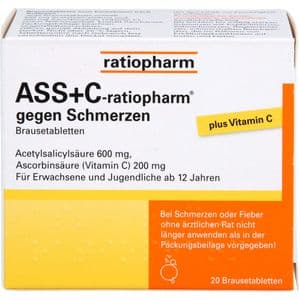ASS + C-ratiopharm gegen Schmerzen Brausetabletten