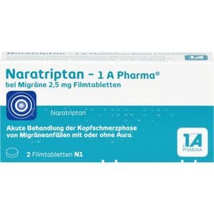 NARATRIPTAN-1A Pharma bei Migräne 2,5 mg Filmtabl.