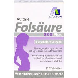 FOLSÄURE 800 Plus B12+Jod Tabletten