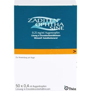 ZADITEN ophtha sine 0,25 mg/ml Augentr.Einzeldos.