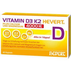 VITAMIN D3 K2 Hevert+Calcium u.Magnes.4000 IE Kps.