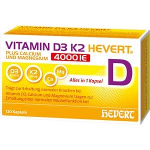 VITAMIN D3 K2 Hevert+Calcium u.Magnes.4000 IE Kps.