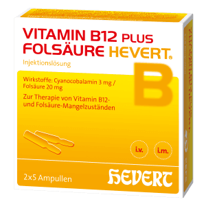 VITAMIN B12 PLUS Folsäure Hevert a 2 ml Ampullen