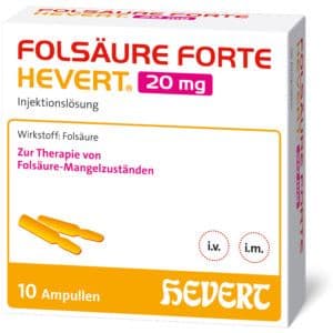 FOLSÄURE FORTE Hevert 20 mg Inj.-Lösung Amp.