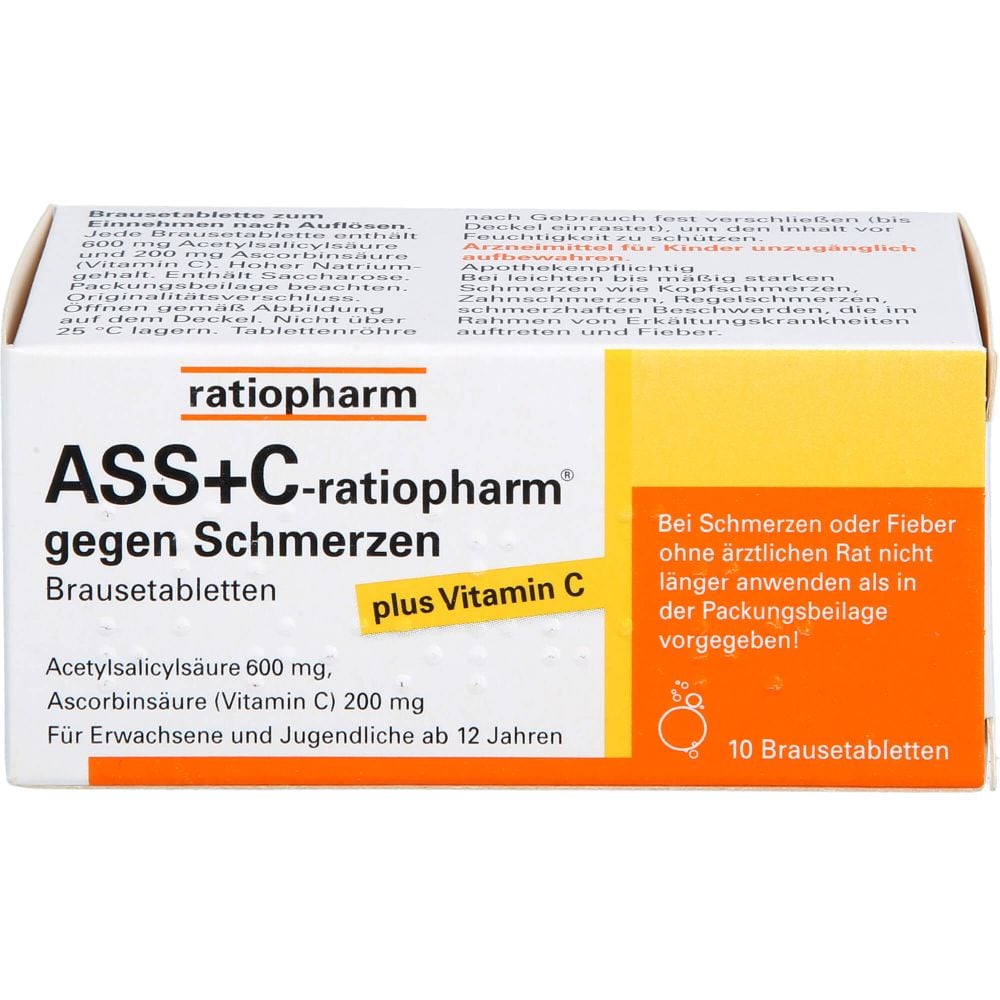 ASS + C-ratiopharm gegen Schmerzen Brausetabletten