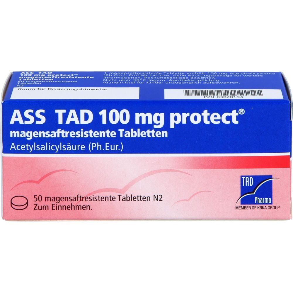 ASS TAD 100 mg protect magensaftres.Filmtabletten