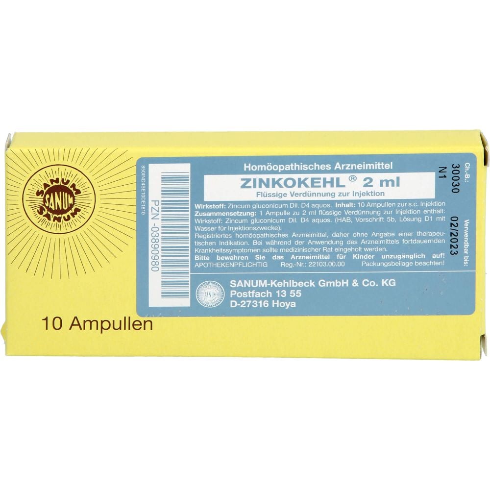 ZINKOKEHL D 4 Ampullen