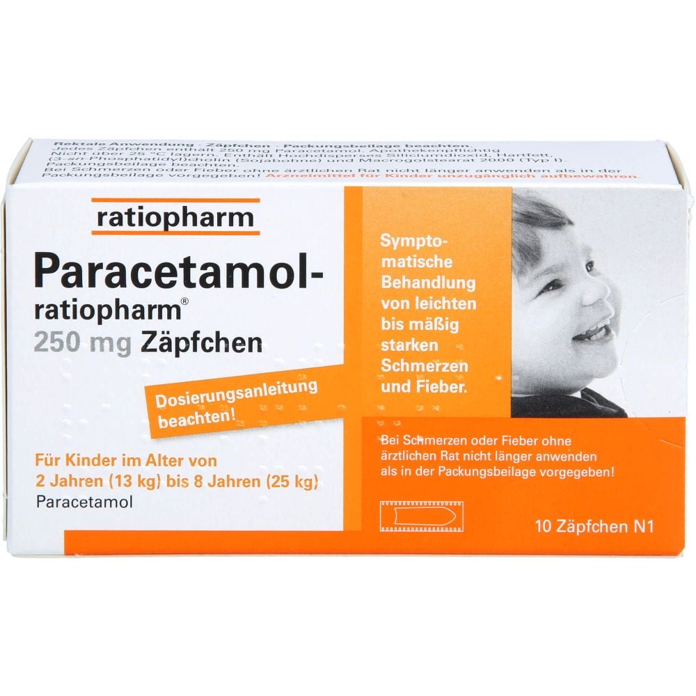 PARACETAMOL-ratiopharm 250 mg Zäpfchen