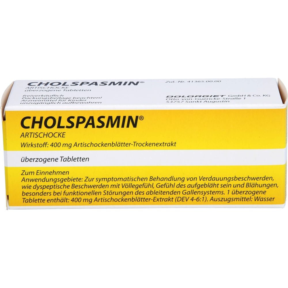 CHOLSPASMIN Artischocke überzogene Tabletten