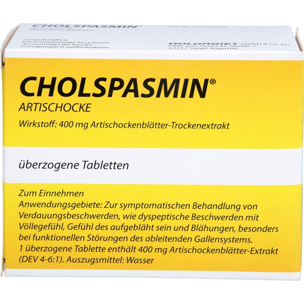 CHOLSPASMIN Artischocke überzogene Tabletten