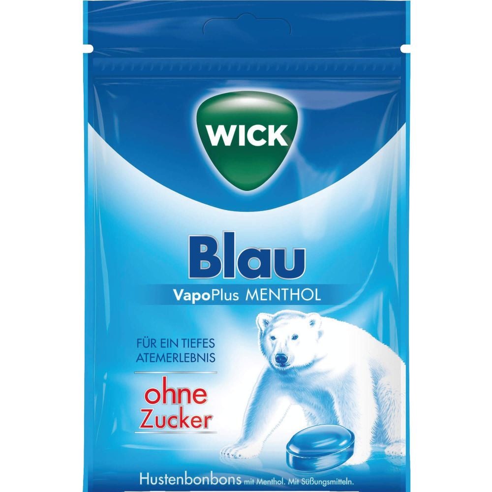WICK BLAU Menthol Bonbons o.Zucker Beutel