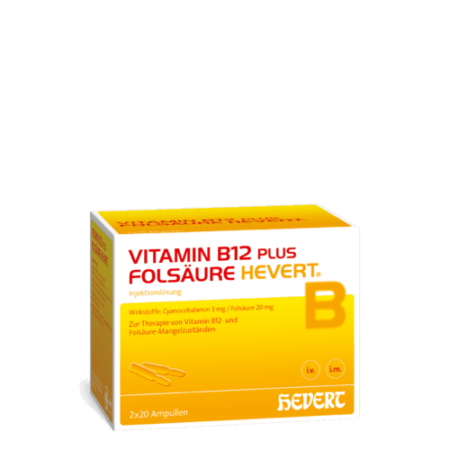 VITAMIN B12 PLUS Folsäure Hevert a 2 ml Ampullen