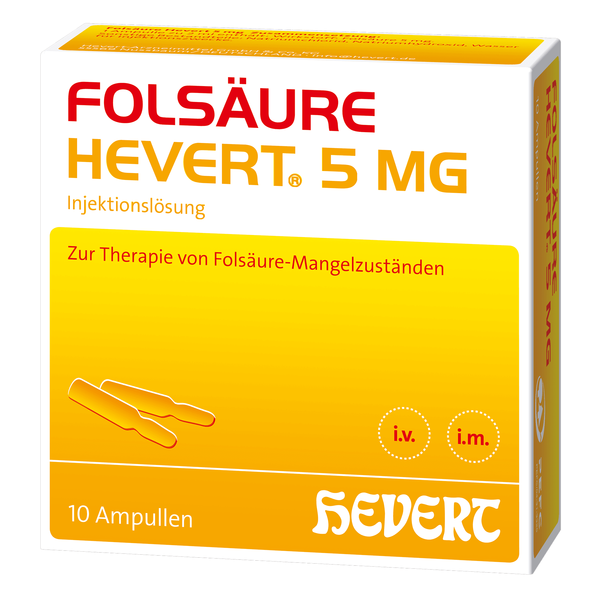 FOLSÄURE Hevert 5 mg Inj.-Lösung Ampullen