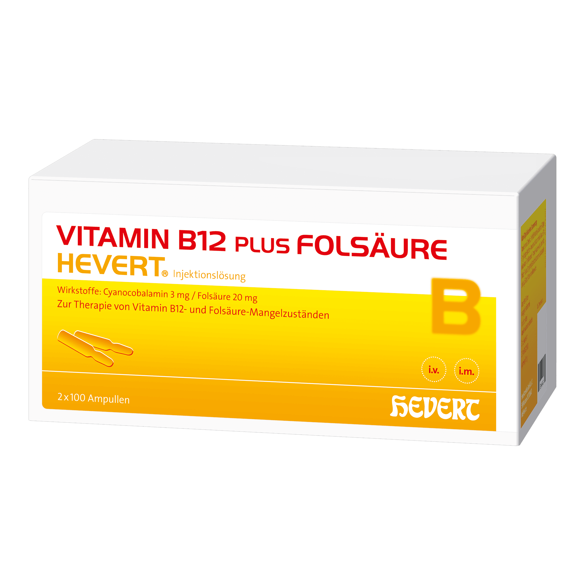 VITAMIN B12 PLUS Folsäure Hevert a 2 ml Ampullen