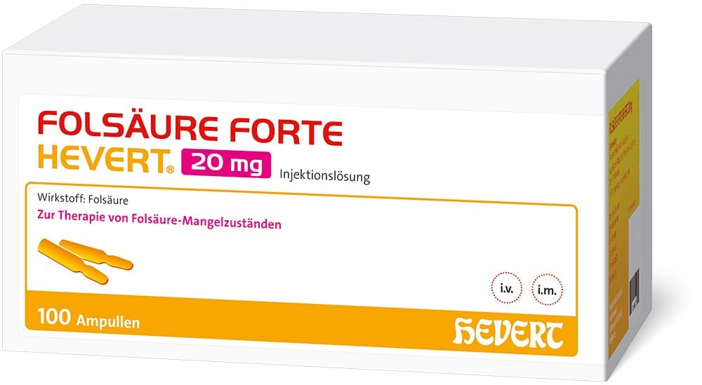FOLSÄURE FORTE Hevert 20 mg Inj.-Lösung Amp.
