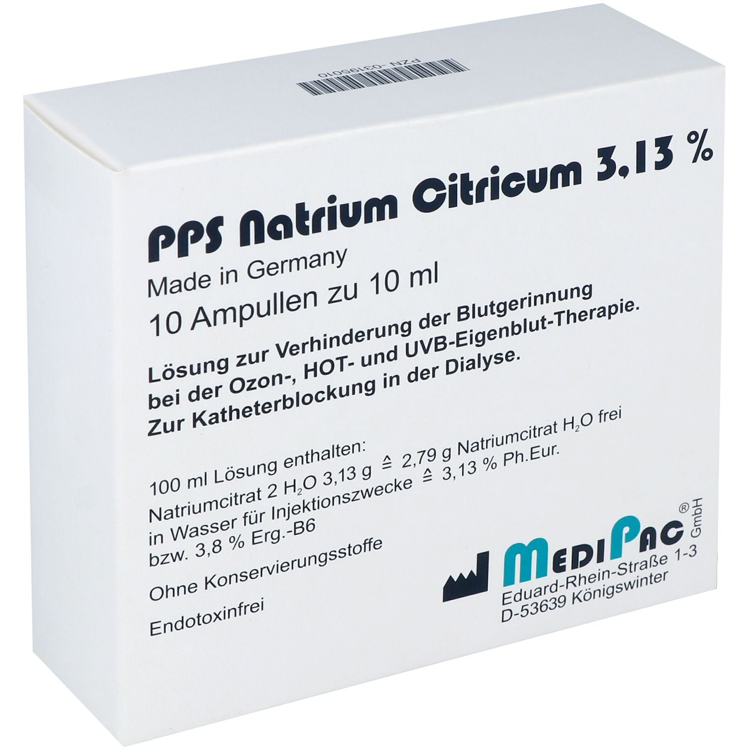 NATRIUMCITRAT 3,13% Ampullen