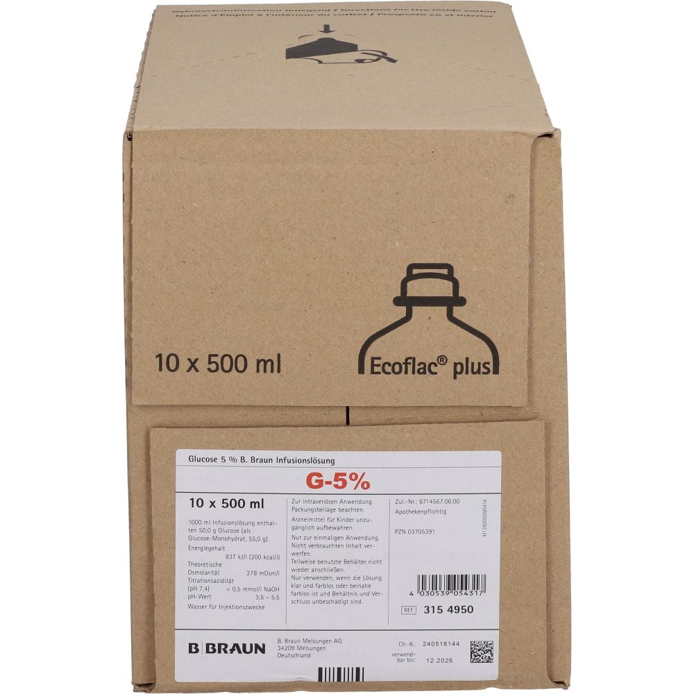 GLUCOSE 5% B.Braun Ecoflac Plus Infusionslösung