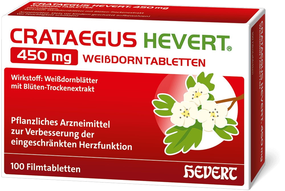 CRATAEGUS HEVERT 450 mg Weißdorntabletten