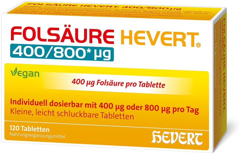 FOLSÄURE HEVERT 400/800 μg Tabletten