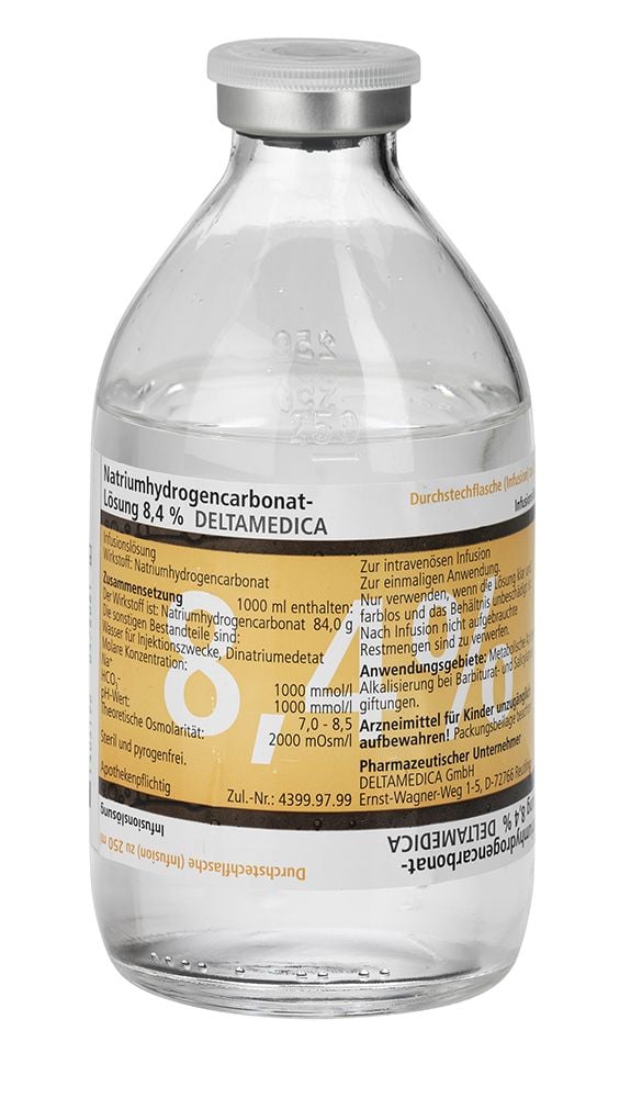 NATRIUMHYDROGENCARBONAT-Lsg.8,4% DELTAMEDICA Glas